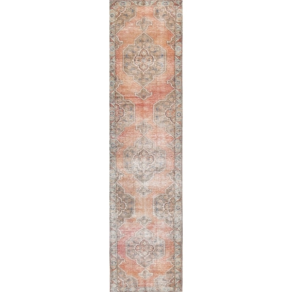 Antique Geometric Tribal Tabriz Persian Wool Runner Rug Hand-knotted - 2'3" x 12'7". Opens flyout.