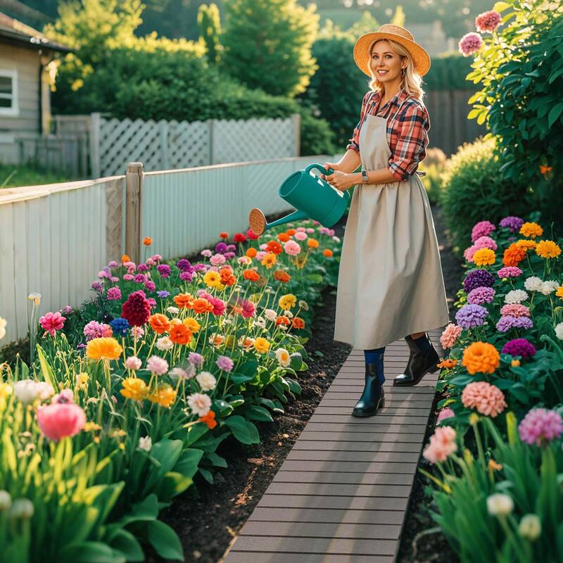 Costway 8 FT Outdoor Pathway with HDPE Frame Non-slip Surface Metal - See Details