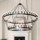 preview thumbnail 8 of 13, Modern Farmhouse Chandelier 2 Tier Large Black Wagon Wheel Chandeliers 78.7 Inch-80 Light