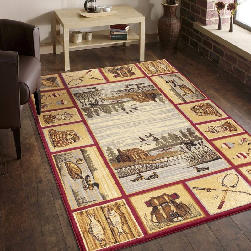 Nature's Nest GC_CBL3003 Multi Lodge Area Rug