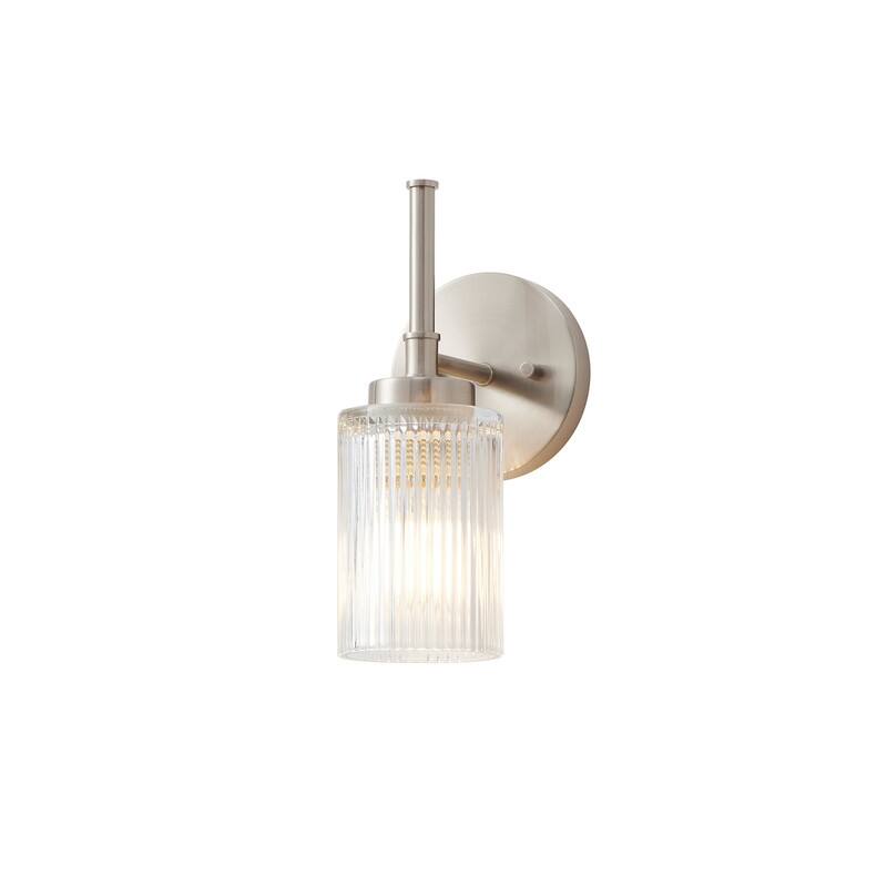 KAWOTI 1- Light Ribbed Glass Wall Sconce (W5" * H11.5" * D6")