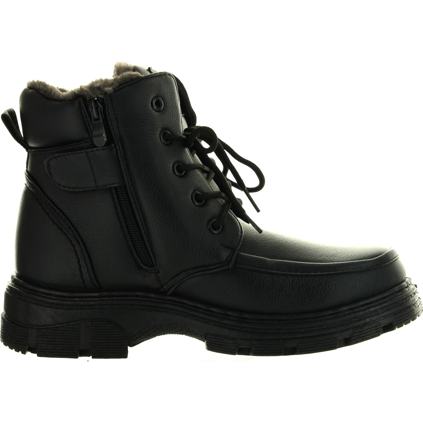 Shop Mens Winter Boots Ankle Fashion Lace Up Fur Full Lined Side