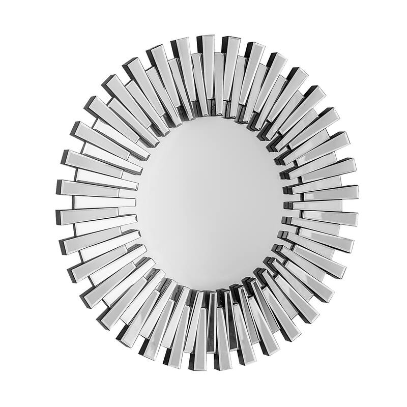 HomeRoots 32" Silver Sunburst Unframed Accent Mirror - 31.5' X '31.5' X '1.22