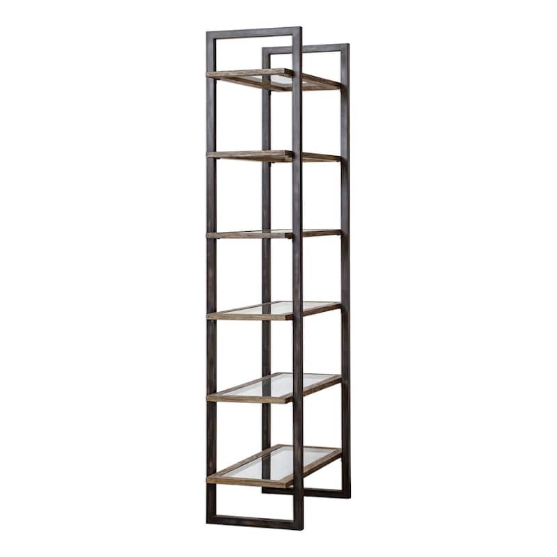 Uttermost Olwyn 36" Wide 6 Shelf Iron Shelving Unit