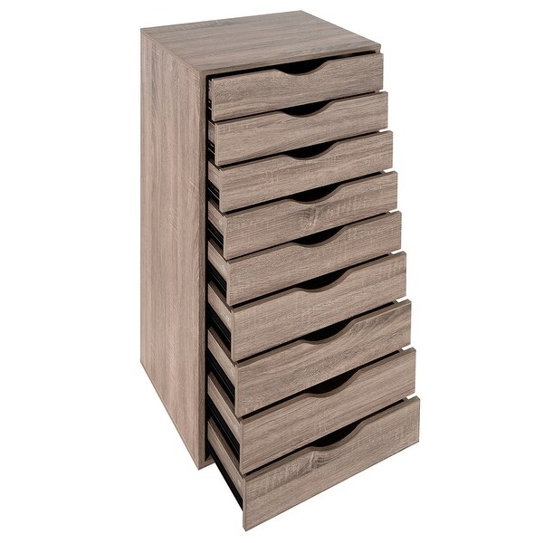 Narrow Wooden 9 Drawer Cabinet with Smooth Glide Drawers and Top Storage Shelf On Sale Bed Bath Beyond 35727853