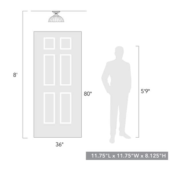 Golden Lighting Audra 1-light 12in Semi-Flush Mount in Brushed Champagne Brass