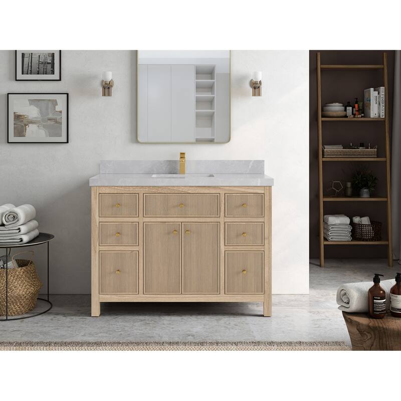 Willow Collections 48 in. W x 22 in. D Sonoma Teak Single Sink Bathroom Vanity with Countertop