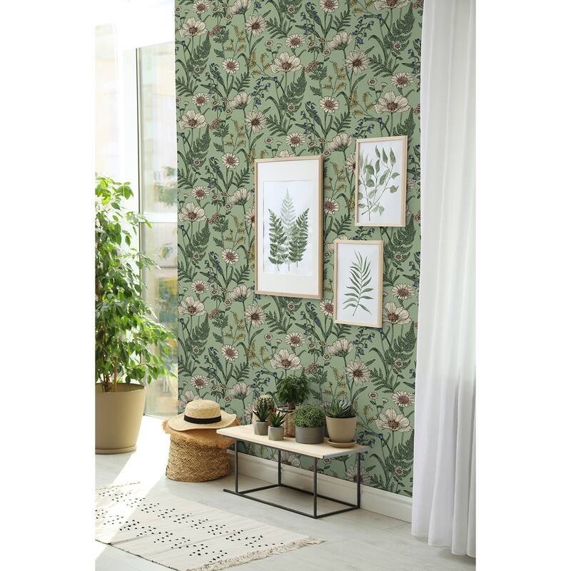 Fine Decor Arden Sage Wild Meadow Wallpaper