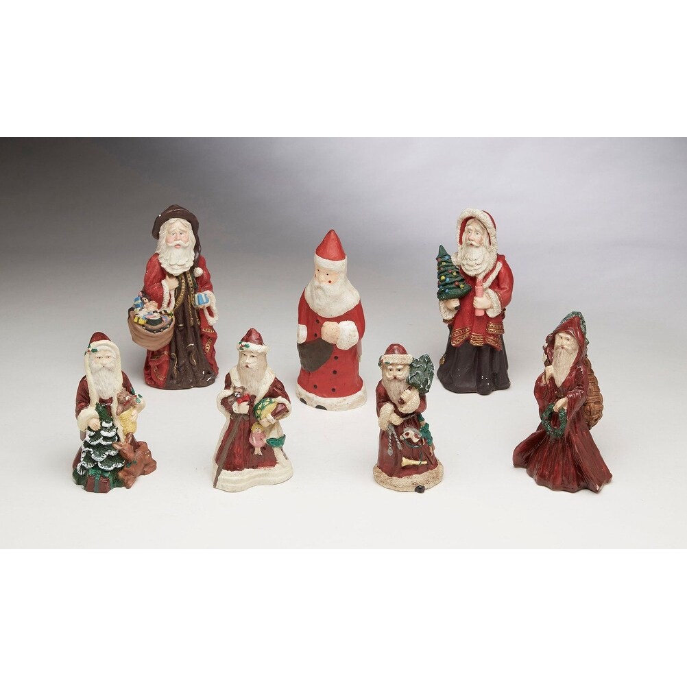 ブランド購入サイト Ceramic 7-Piece Santas Figurine Set, Multi - Bed Bath その他