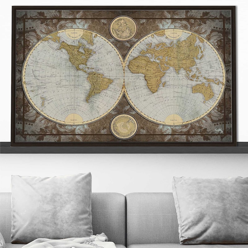 "World Map" Print on Floating Canvas