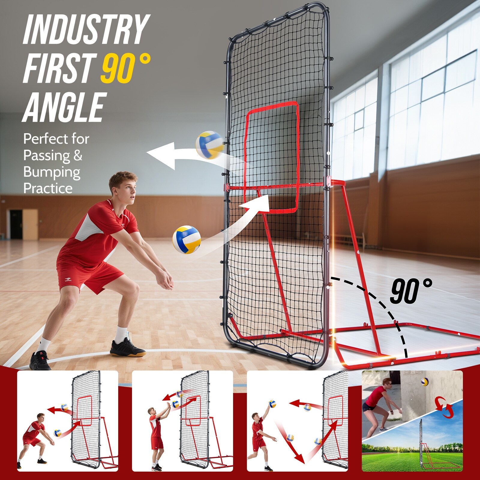 7x4 FT Volleyball Rebounder Net, 5-Angle Adjustable | Ubuy - View #9