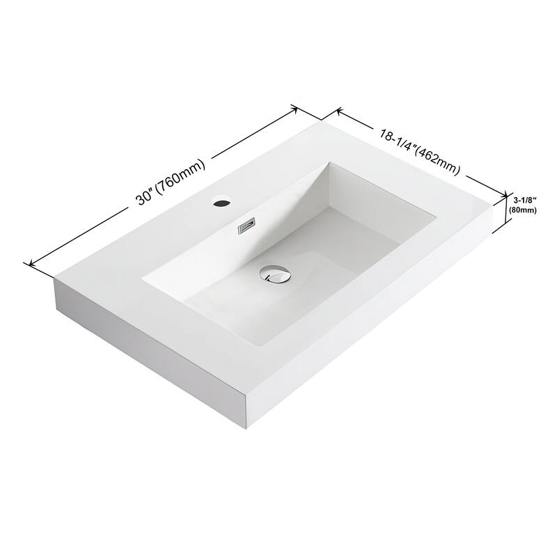 Dowell 18" FTB Resin Bathroom Vanity Basin
