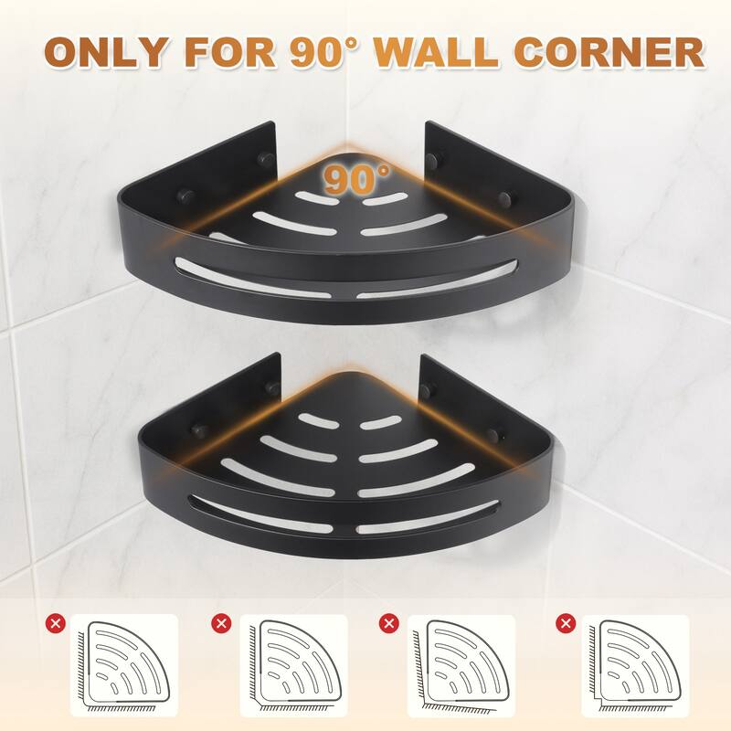 WOWOW 12.7 in. W x 9 in. D x 4 in. H Double Bathroom Corner Shelf