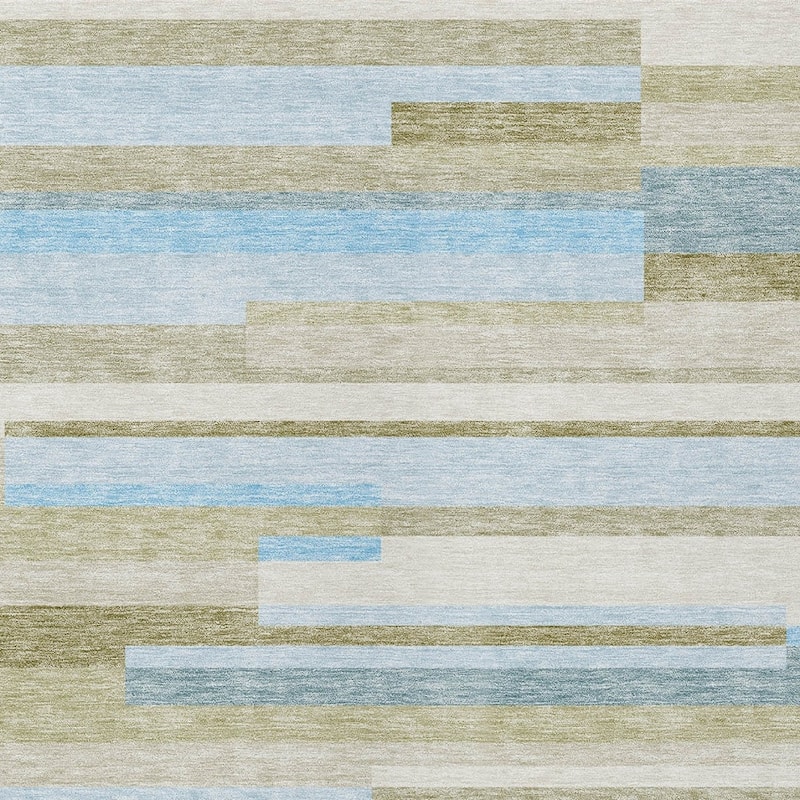 HomeRoots Striped Transitional Rectangle Outdoor Rug