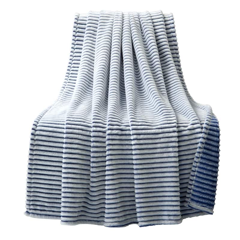 Lush Decor Super Cozy Ultra Soft Ribbed Faux Fur Throw