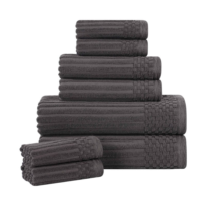 Superior Soho Ribbed Cotton 8-Piece Assorted Towel Set
