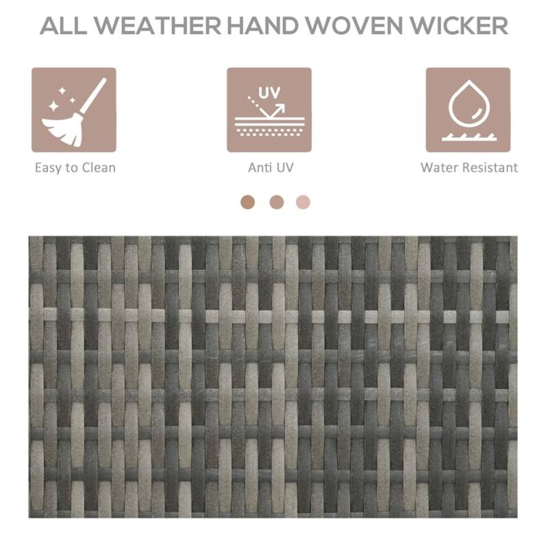 Gray PE Rattan and Steel Pool Storage Rack Towel Valet for Outdoor Patio Bathroom and Spa Organization - 23.5" x 23.5" x 47.25"