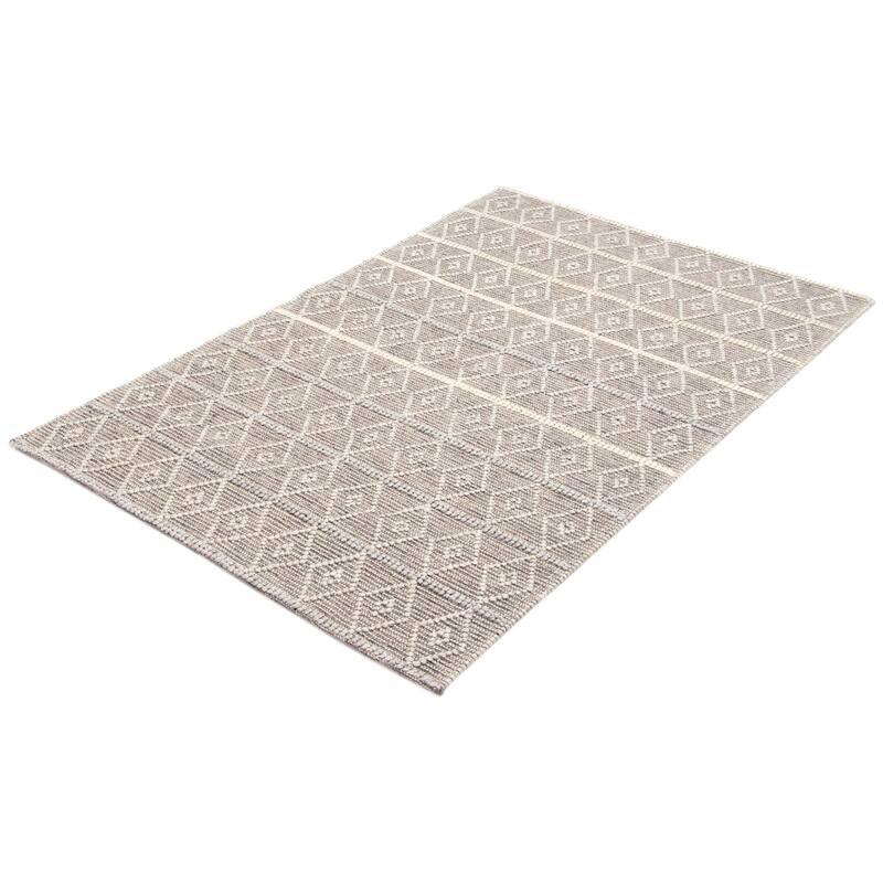 ECARPETGALLERY Braid weave Sienna Dark Grey Wool Rug - 5'1 x 7'9