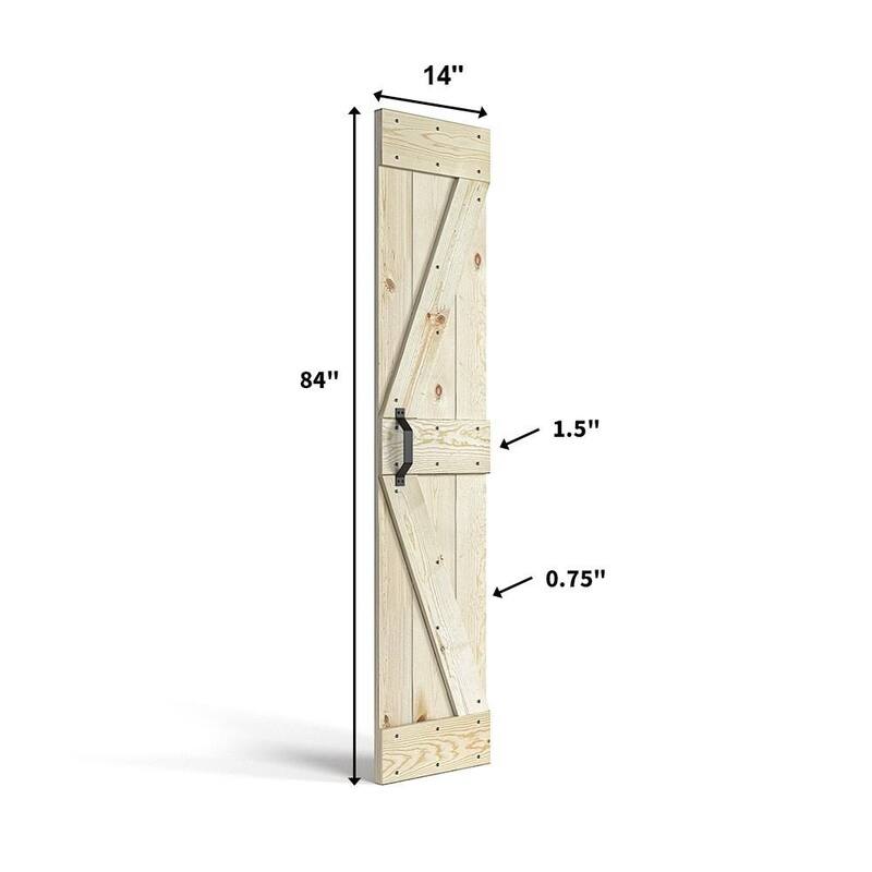 Coast Sequoia 30in./36in./48in./60in./72in. x 84in. Embossing Pine Wood Bi-Fold Barn Door With Sliding Hardware Kit