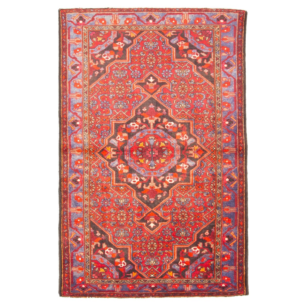 ECARPETGALLERY Hand-knotted Andelz Red Wool Rug - 4'5 x 6'10