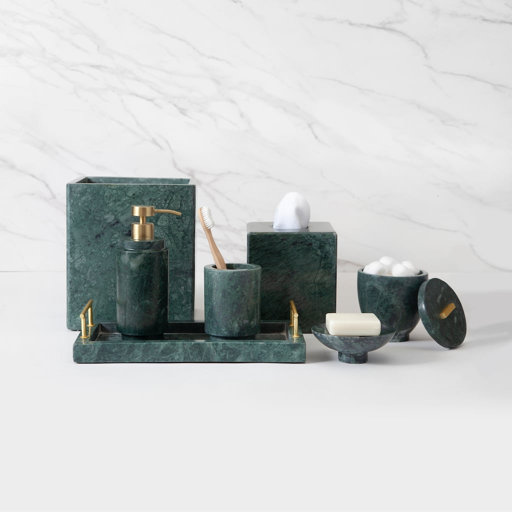 Kassatex Esmeralda Green Marble Bath Accessories