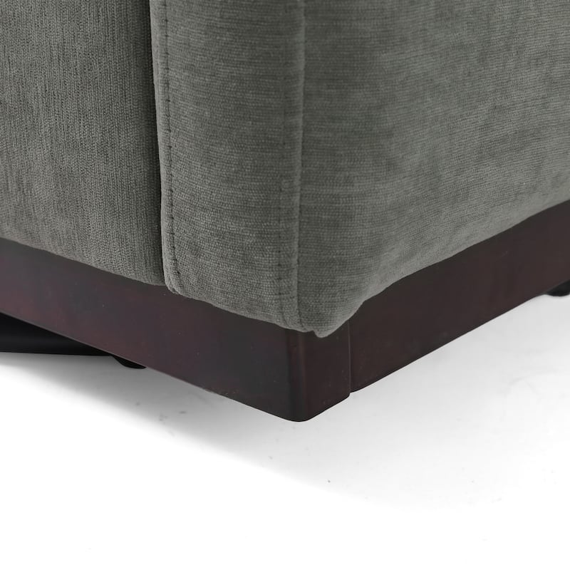 Chenille Leather Modern Swivel Accent Chair