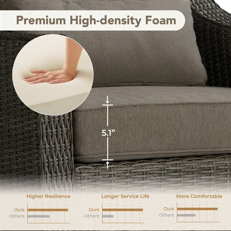 Spruce & Spring Murphy 8-Piece Outdoor Wicker Patio Furniture Conversation Sofa Sets