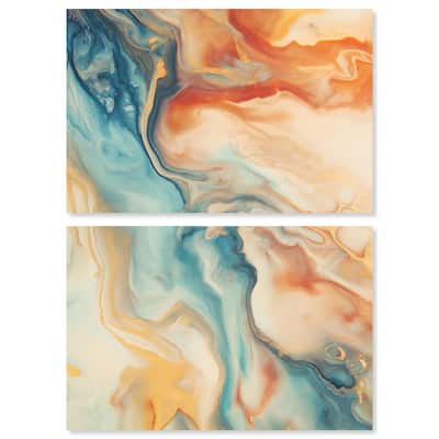 Marbled Sunrise II Canvas Set of 2 by Art Remedy, Gallery Wrapped
