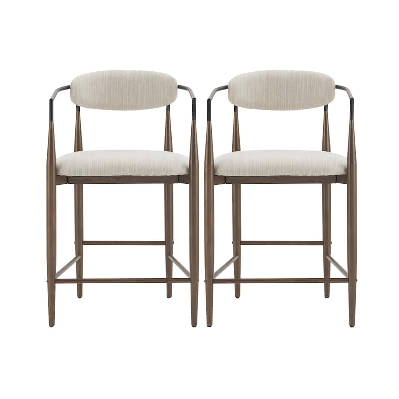 Christopher Knight Home Elmore Fabric and Iron 25-Inch Tall Counter Stools (Set of 2)