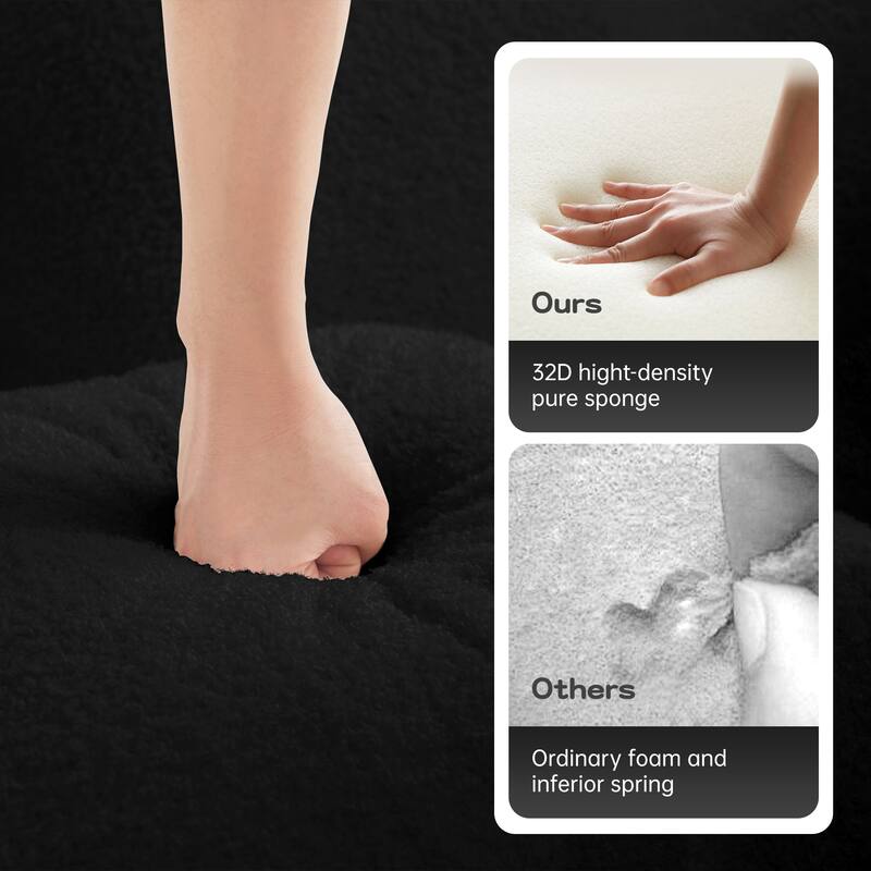 GDF Studio - Aubrey 135" Oversized Teddy Upholstered 4-Seat Boneless Sofa with Symmetrical Aesthetics (No Assembly Required)