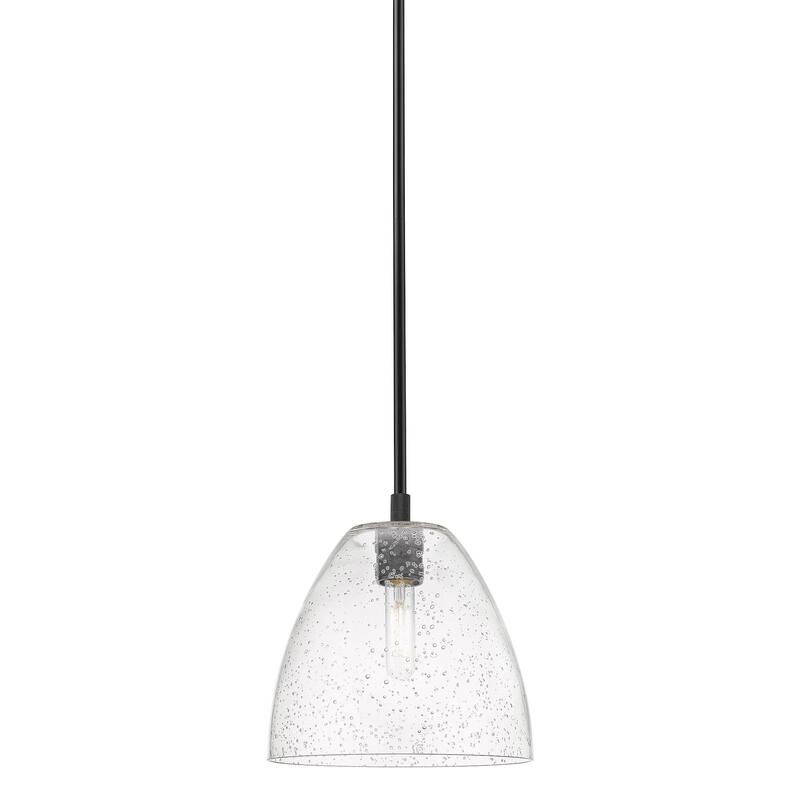 Innovations Lighting 434-1S-11-9 Crown Point Pendant Crown Point 9" - Matte Black / Seedy