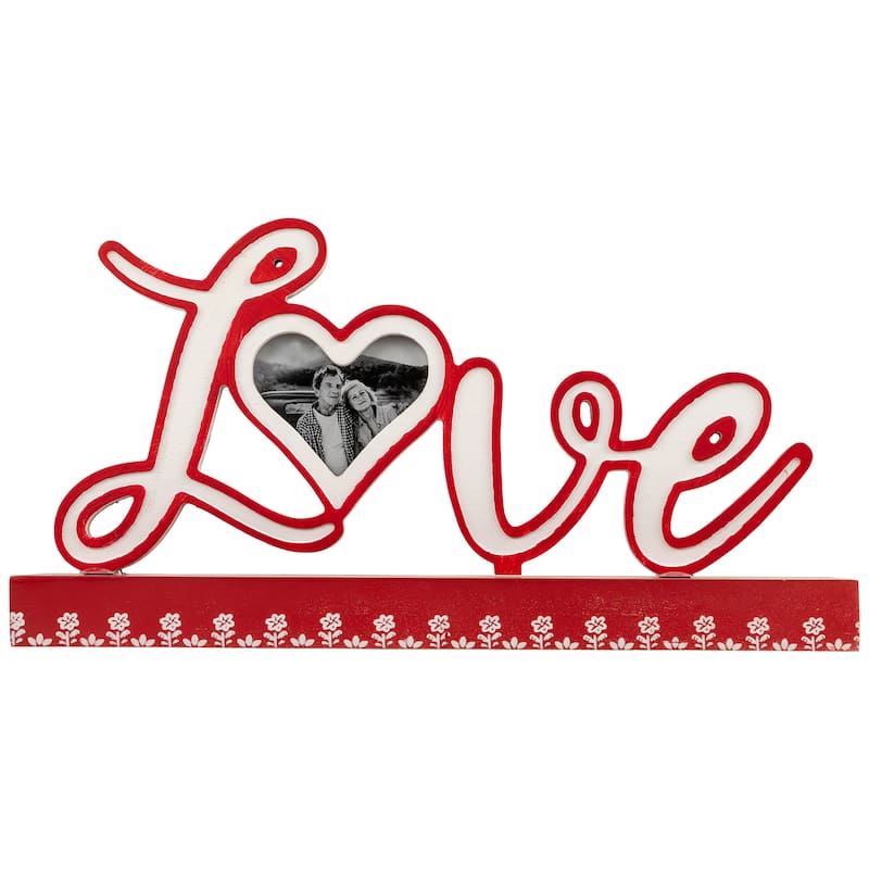 Love Valentine's Day Photo Frame Tabletop Decoration - 12"