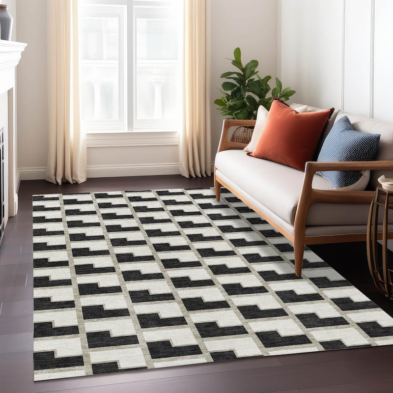 Machine Washable Indoor/ Outdoor Modern Cody Chantille Rug