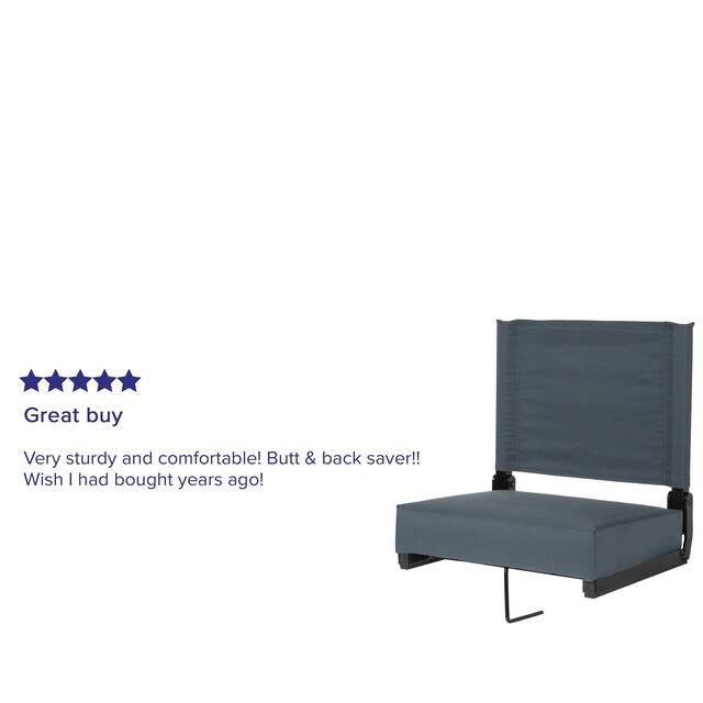 2 Pack 500 lb. Rated Lightweight Stadium Chair-Handle-Padded Seat