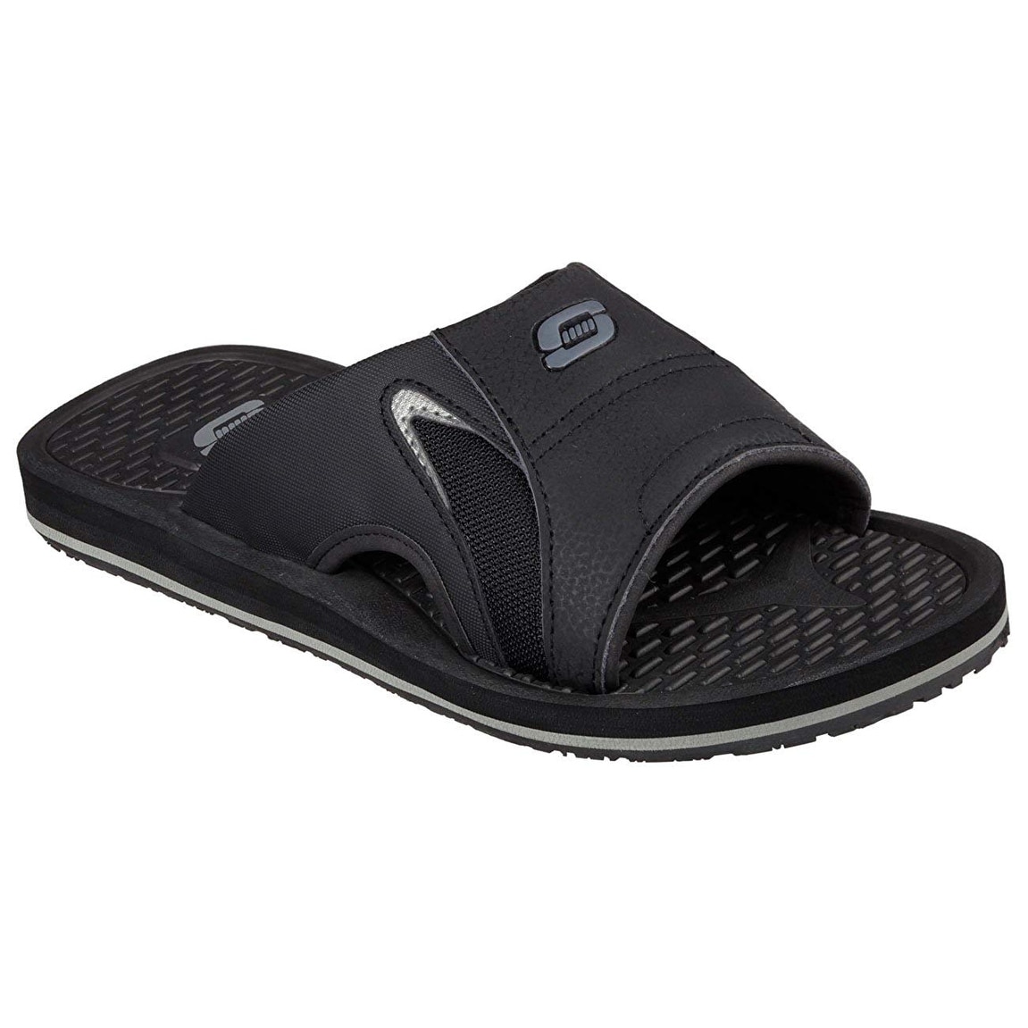 skechers black slides