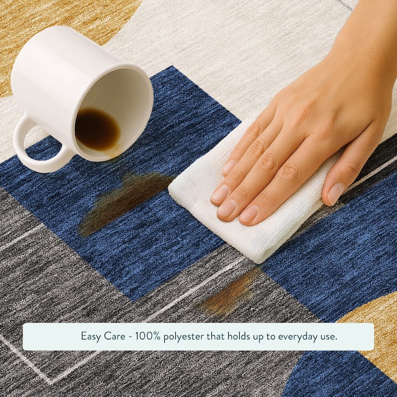 Machine Washable Indoor/ Outdoor Modern Filly Chantille Rug