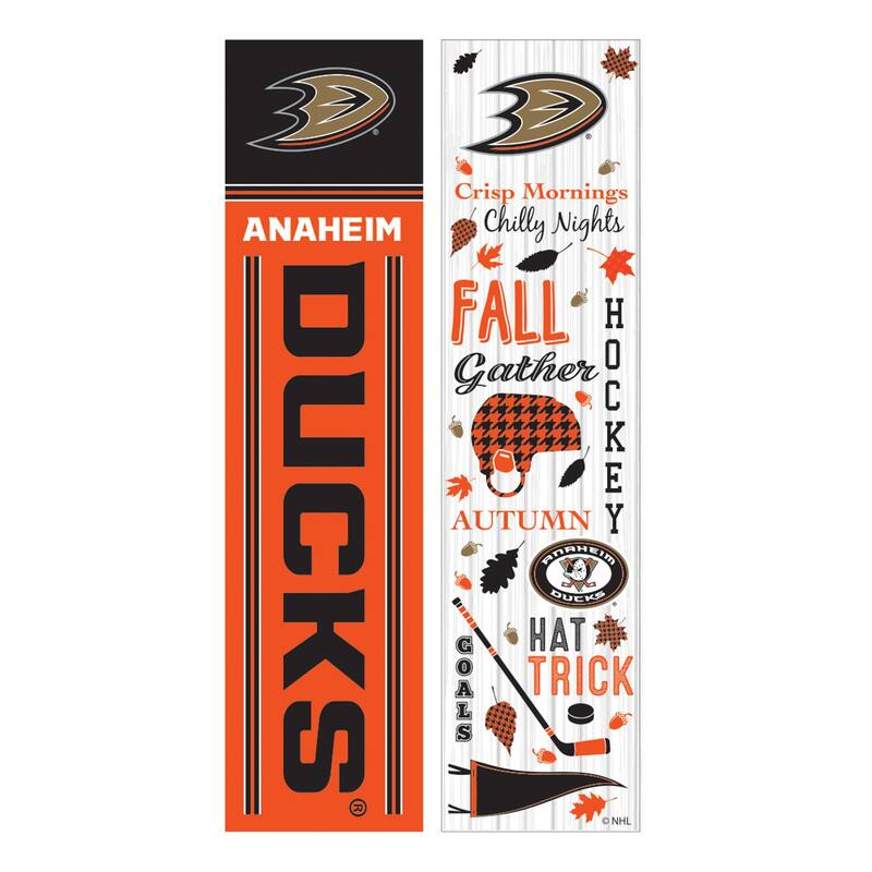 47" Double Sided Seasonal Porch Leaner, Anaheim Ducks - 47" x 11.25" - Fall