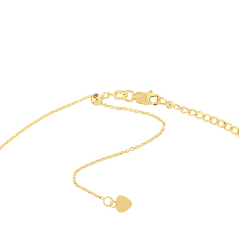 Curata 14k Yellow Gold Adjustable 13-17" Choker Curb Chain Necklace