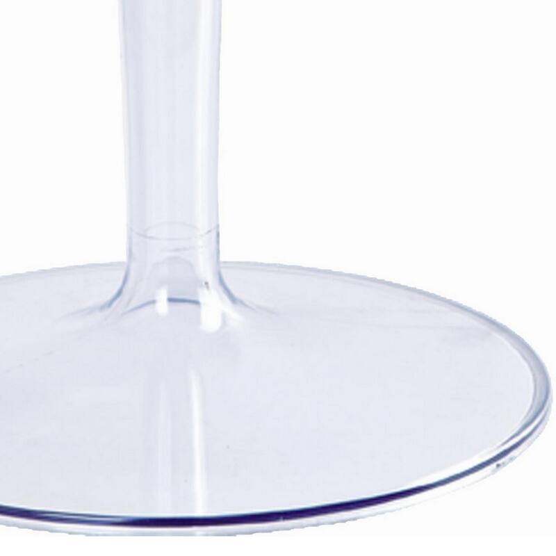 19 in. Clear Round Plastic End Table, Sturdy Build End Side Table for Living Rooms