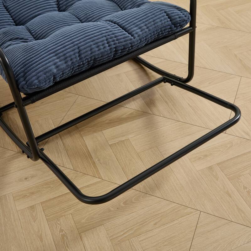 Outdoor Rocking Chair, Comfy Cushion, with Soft Thick Cushion,for Living Room, Bedroom, Reading Room, Black Frame with Cushion