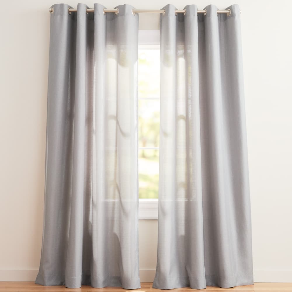 EXCLUSIVE HOME Loha Linen Grommet Top Curtain Panel Pair