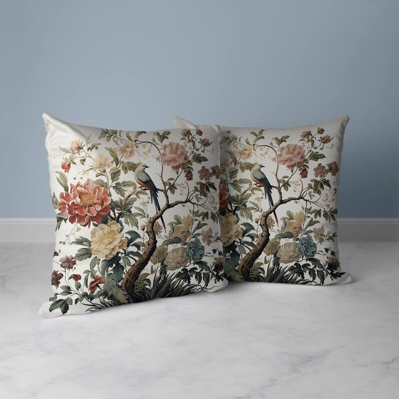 Bloom Bower Bliss Faux Suede Reversible Throw Pillow White and Green