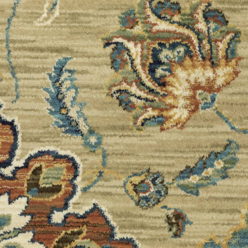 Style Haven Federica Bohemian Panel Tan/Multi Fringe Edge Area Rug