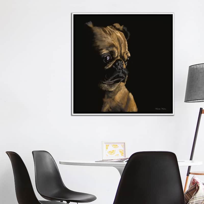 iCanvas "Pug" by Vicki Newton Framed Canvas Print