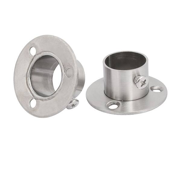 2 Pair Stainless Steel Closet Pole Socket Rob Support Flange Holder, 7/ ...