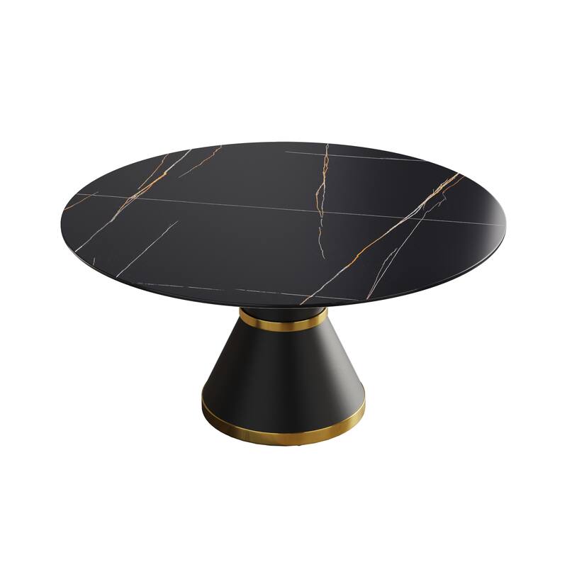 59" Round Dining Table Modern Kitchen Table for 6~8 People