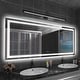 preview thumbnail 34 of 38, KIOTEE LED Mirror Lights Anti-Fog Frameless Bathroom Vanity Mirror in Tempered Glass 72x32