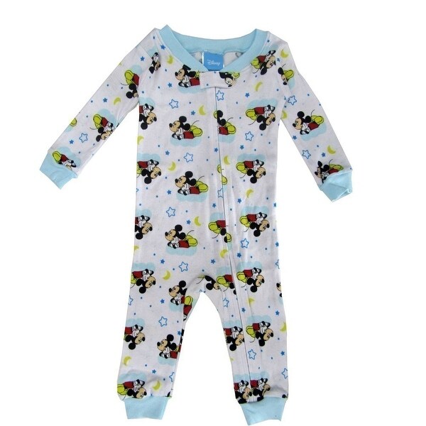 Disney Store Mickey Mouse Fleece Footed Snap Pajamas 0 3 6 12 18