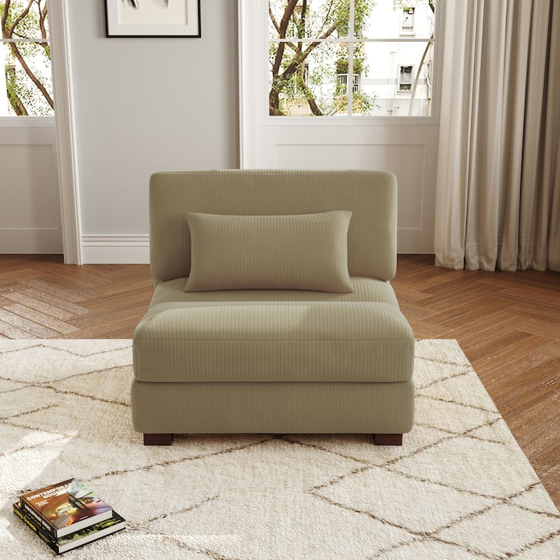 Modern Chaise Lounge Modular Sectional Sofa - Camel - Symmetrical