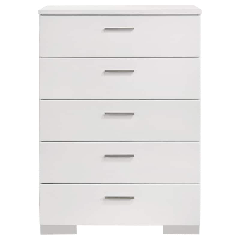 Felicity Glam Panel Bedroom Set Glossy White